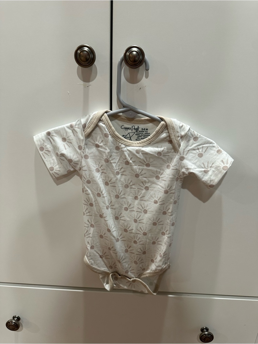 Copper Pearl Sun-Print Baby One-Piece Bodysuit